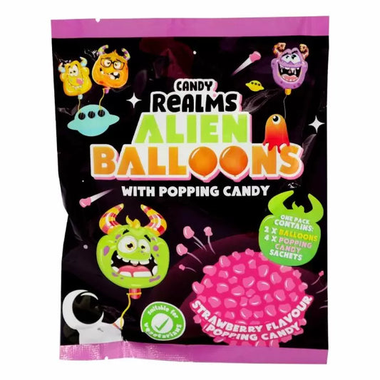 Candy Realms Alien Balloons & Popping Candy Pack - 8g