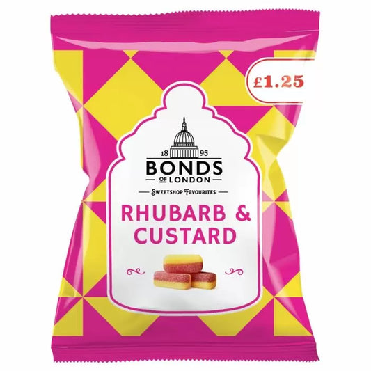 Bonds Rhubarb & Custard Bags - 130g (PMP £1.25)