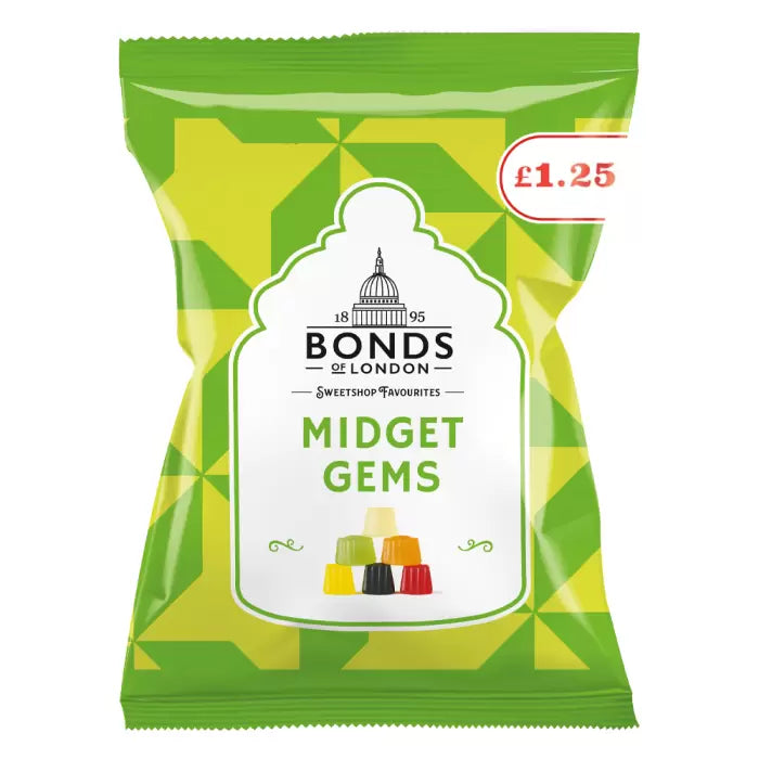 Bonds Midget Gems Bags 130g £1.25 PMP **BB 01/24**