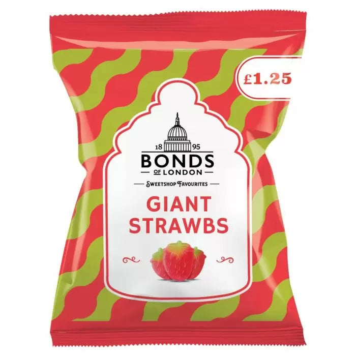x 1 Pack Bonds Giant Strawbs Bags 130g PMP