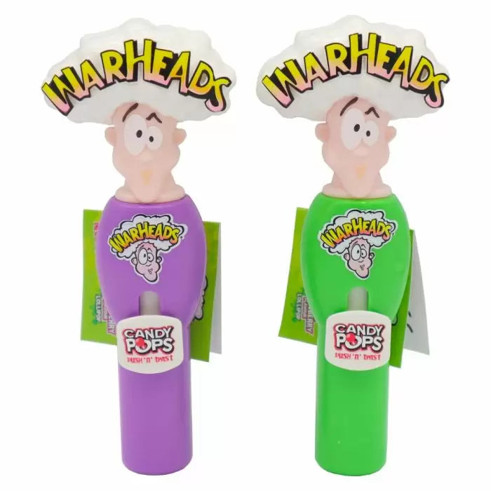 Warheads Candy Pop Push N Twist Lollipop - 8g