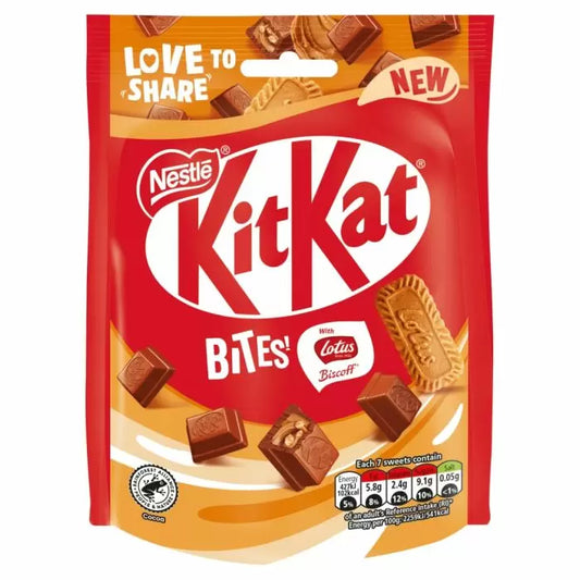 Kit Kat Bites Biscoff Milk Chocolate Sharing Bag - 90g