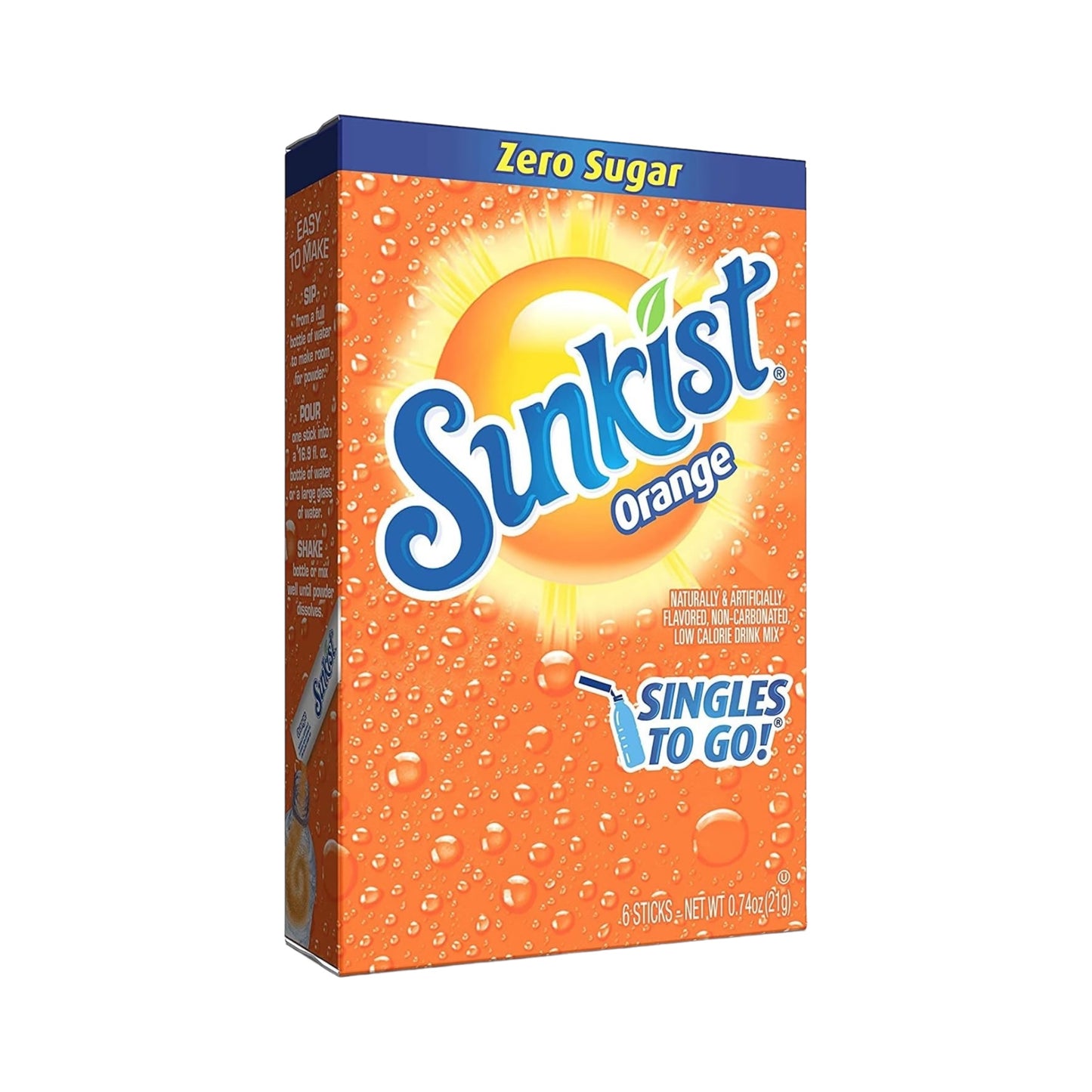 Sunkist Orange Zero Sugar Singles To Go - 0.74oz (21g)