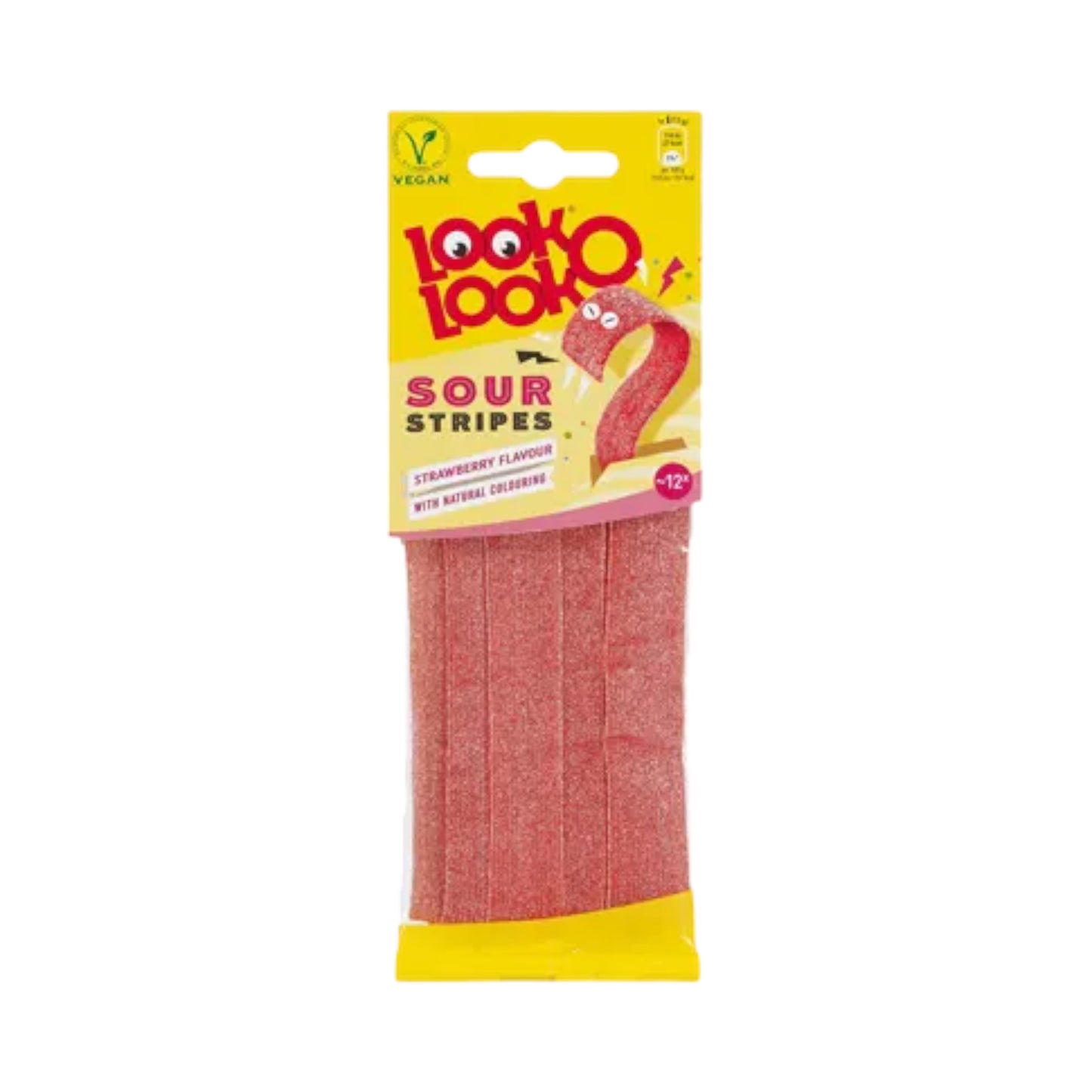 Look-O-Look Sour Stripes Strawberry - 90g