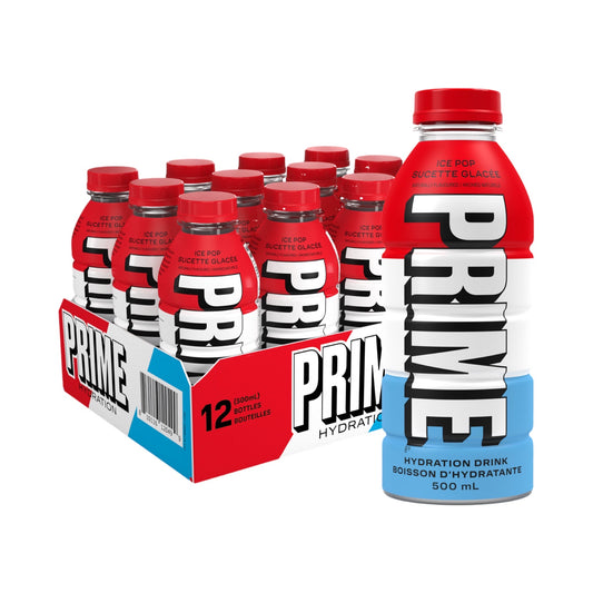 PRIME Hydration Ice Pop 16.9fl oz (500ml) [Canadian] (12 Pack) ** BBD 21/02/2024 **