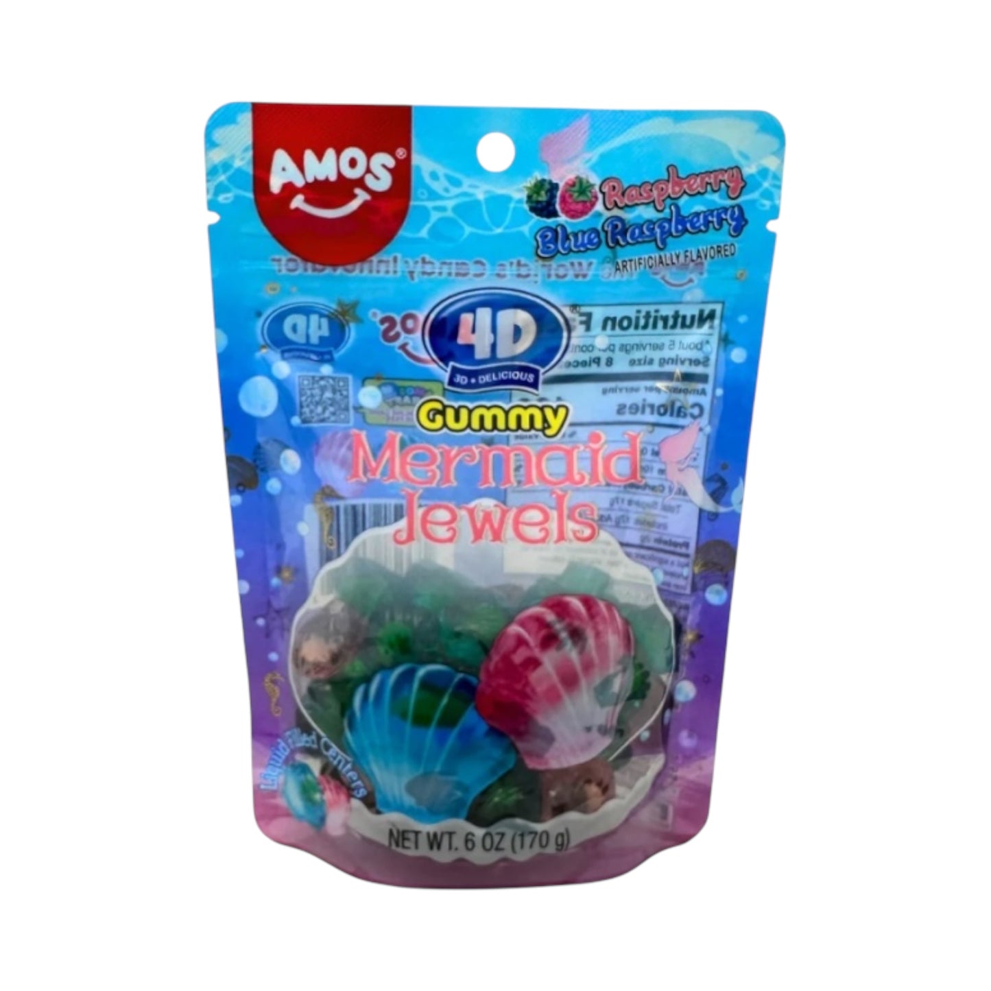 Amos 4D Gummy Mermaid Jewels - 6oz (170g)