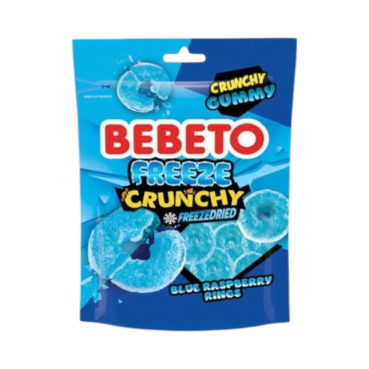 Bebeto Freeze Crunchy Blue Raspberry Rings - 35g