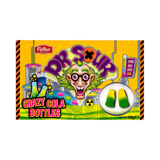 Dr Sour Crazy Cola Bottles - 90g - Theatre Box