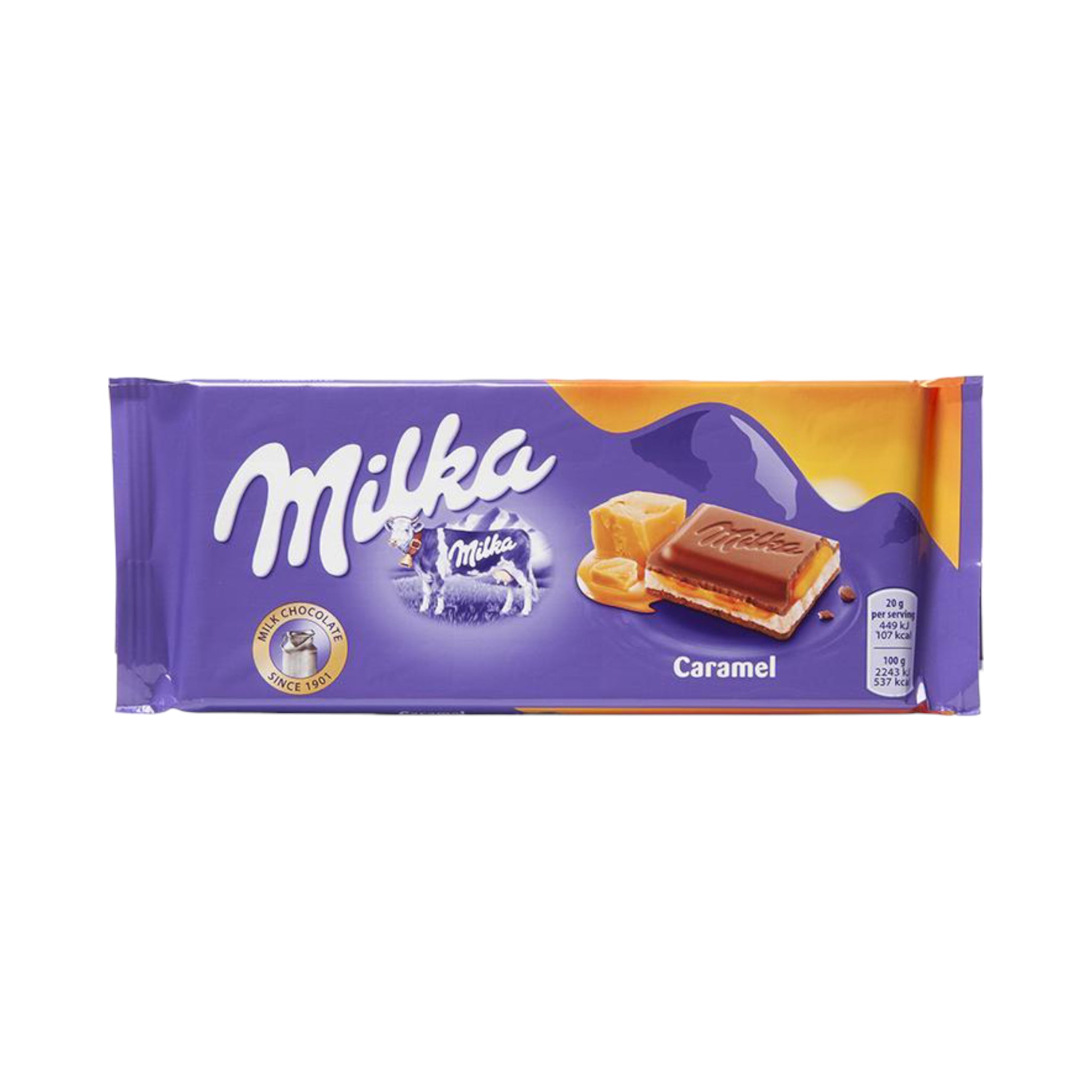 Milka Caramel Milk Chocolate Bar 100g Usa Bites 6646