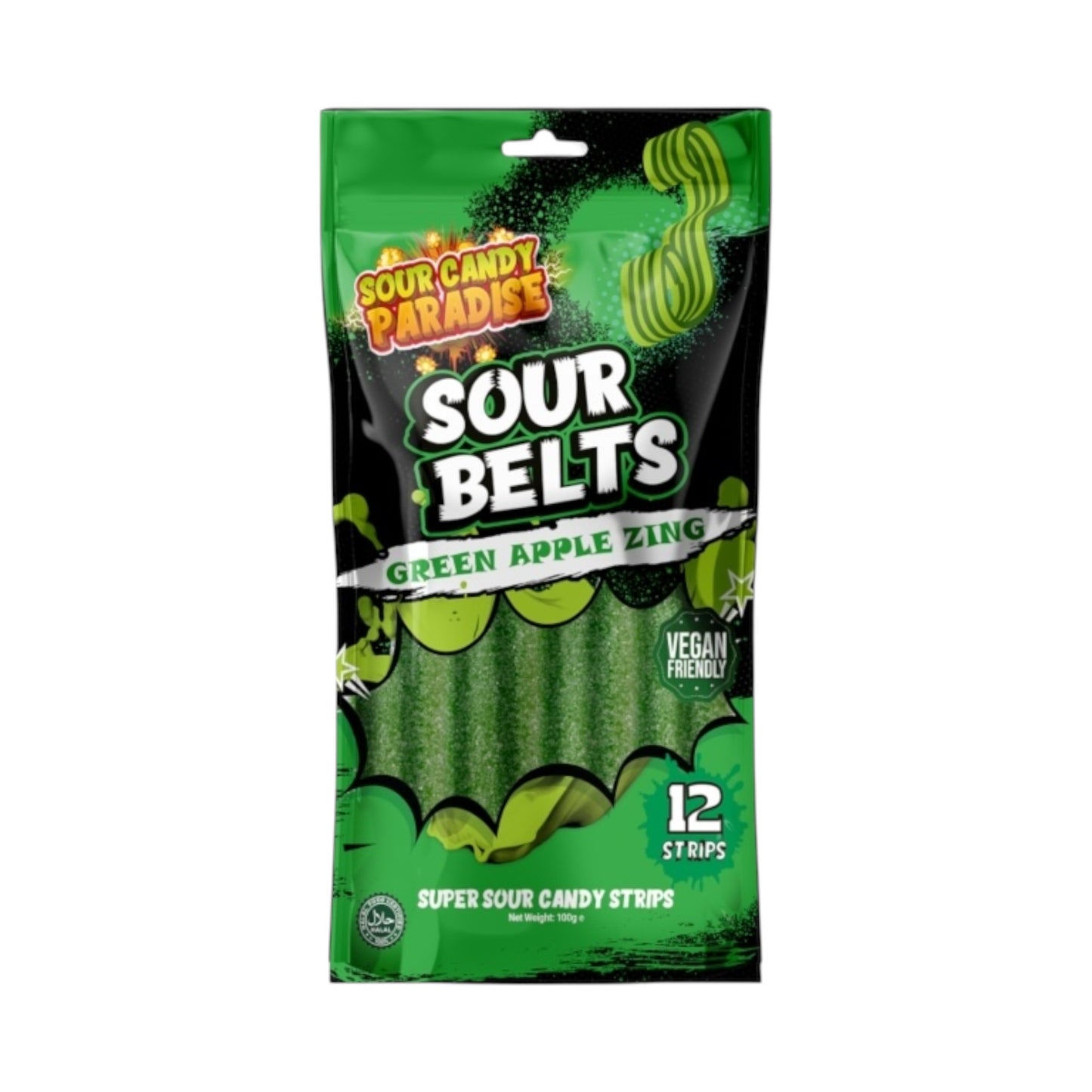 Sour Belts Green Apple Zing - 100g