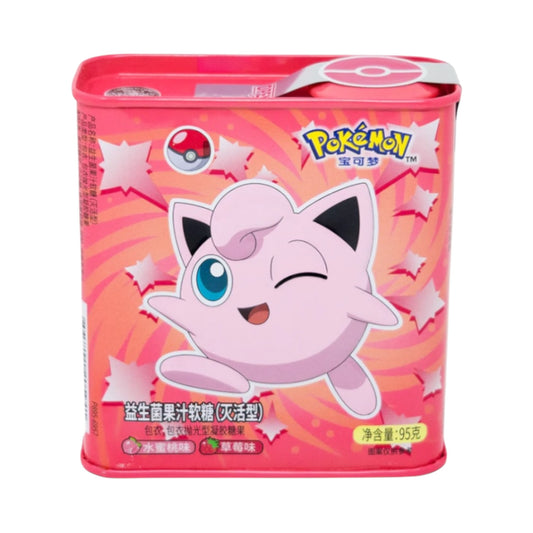 Pokemon Soft Candy Tin Prebiotics Soft Candy Mix Flavours Peach Strawberry - 95g [China]
