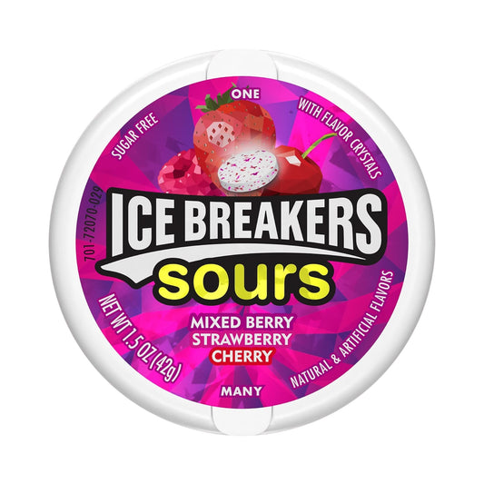 Ice Breakers Sours Mixed Berry, Strawberry, And Cherry - 1.5oz (42g)