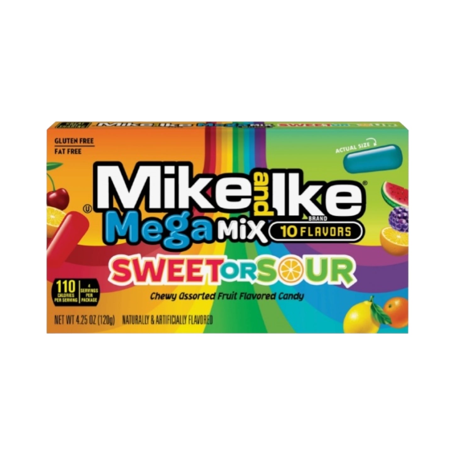 Mike And Ike Mega Mix Sweet & Sour - 4.25oz (120g) - Theater Box