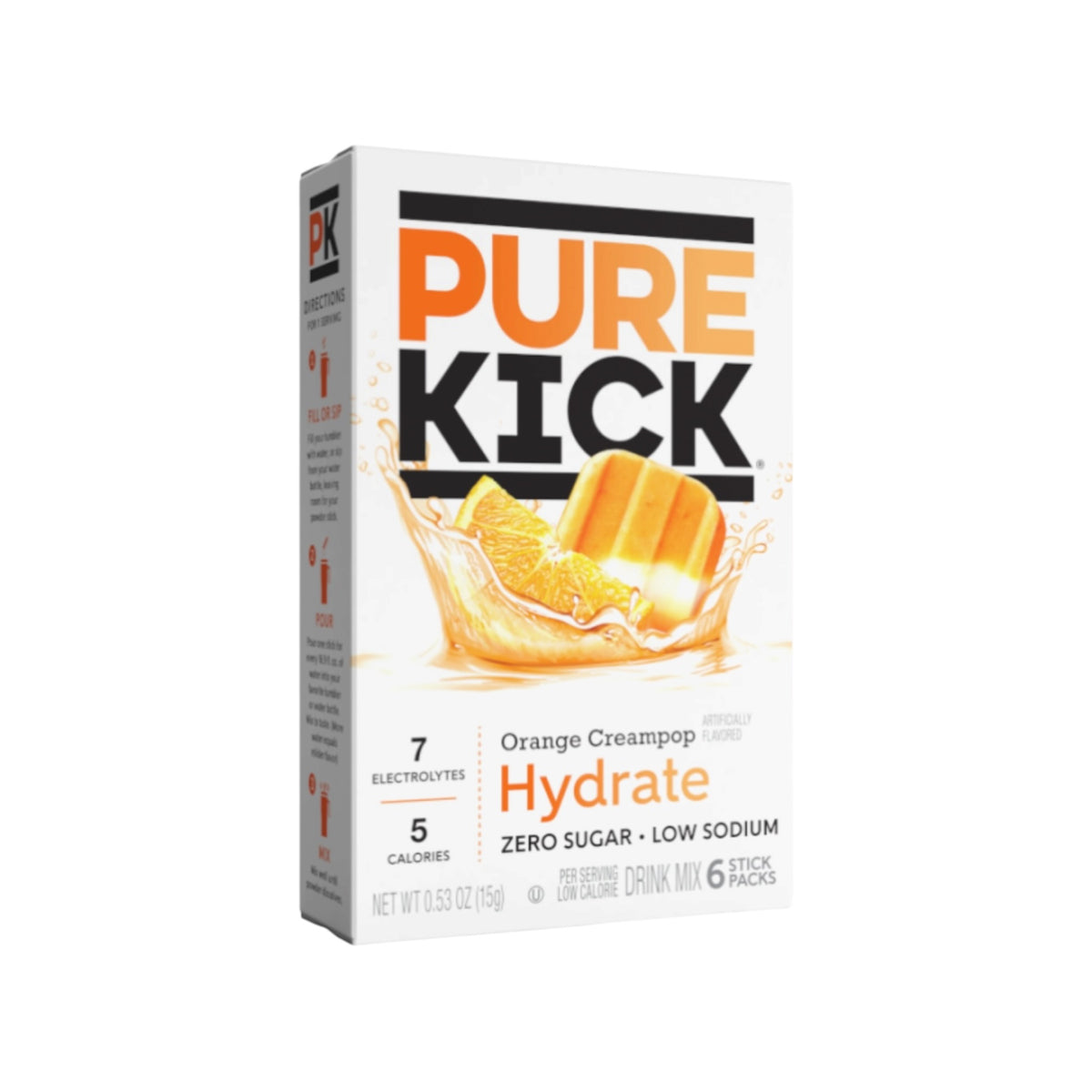 Pure Kick Hydrate Singles To Go Orange Creampop - 0.53oz (15g)