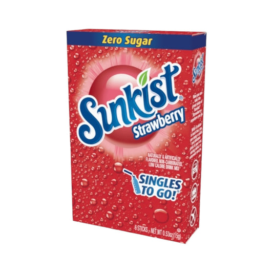 Sunkist Strawberry Soda Zero Sugar Singles To Go - 0.58oz (16.5g)