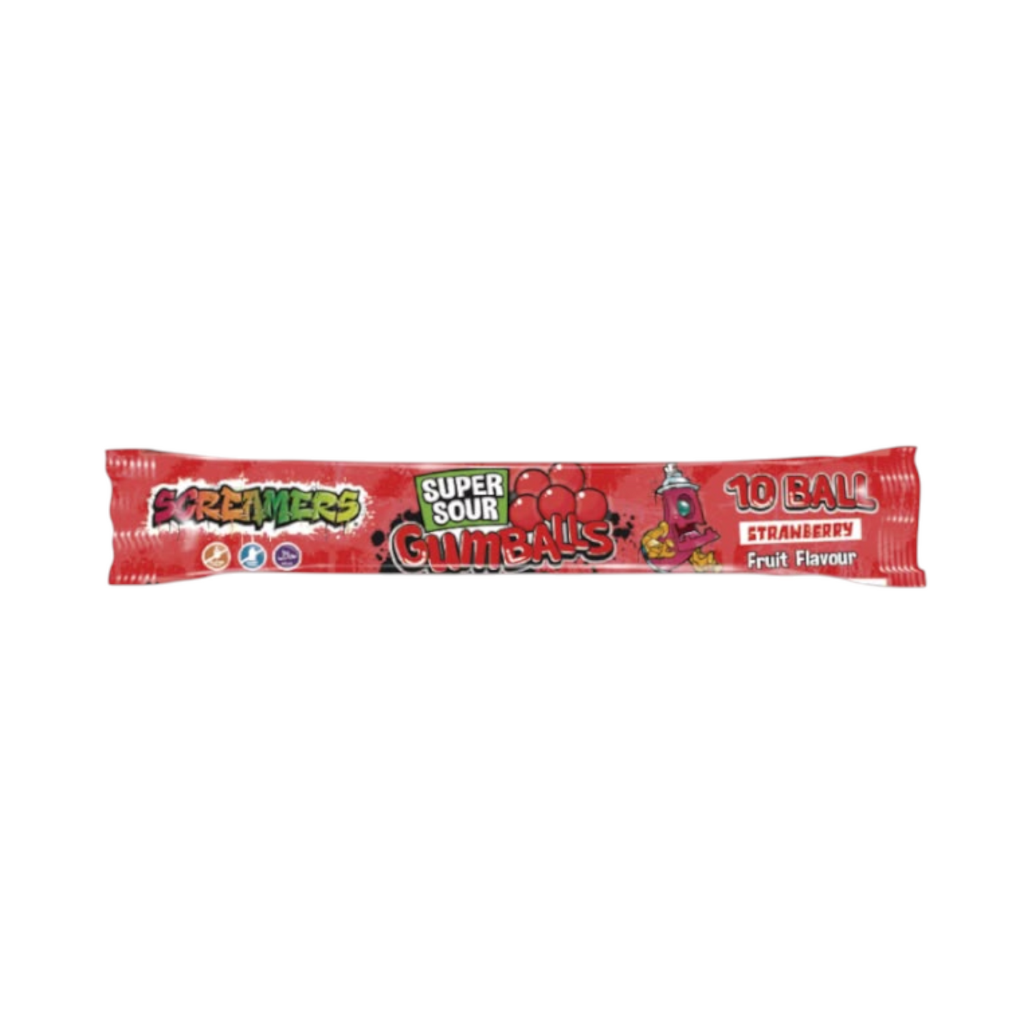 Zed Super Sour Strawberry Gumballs 10pk - 54g