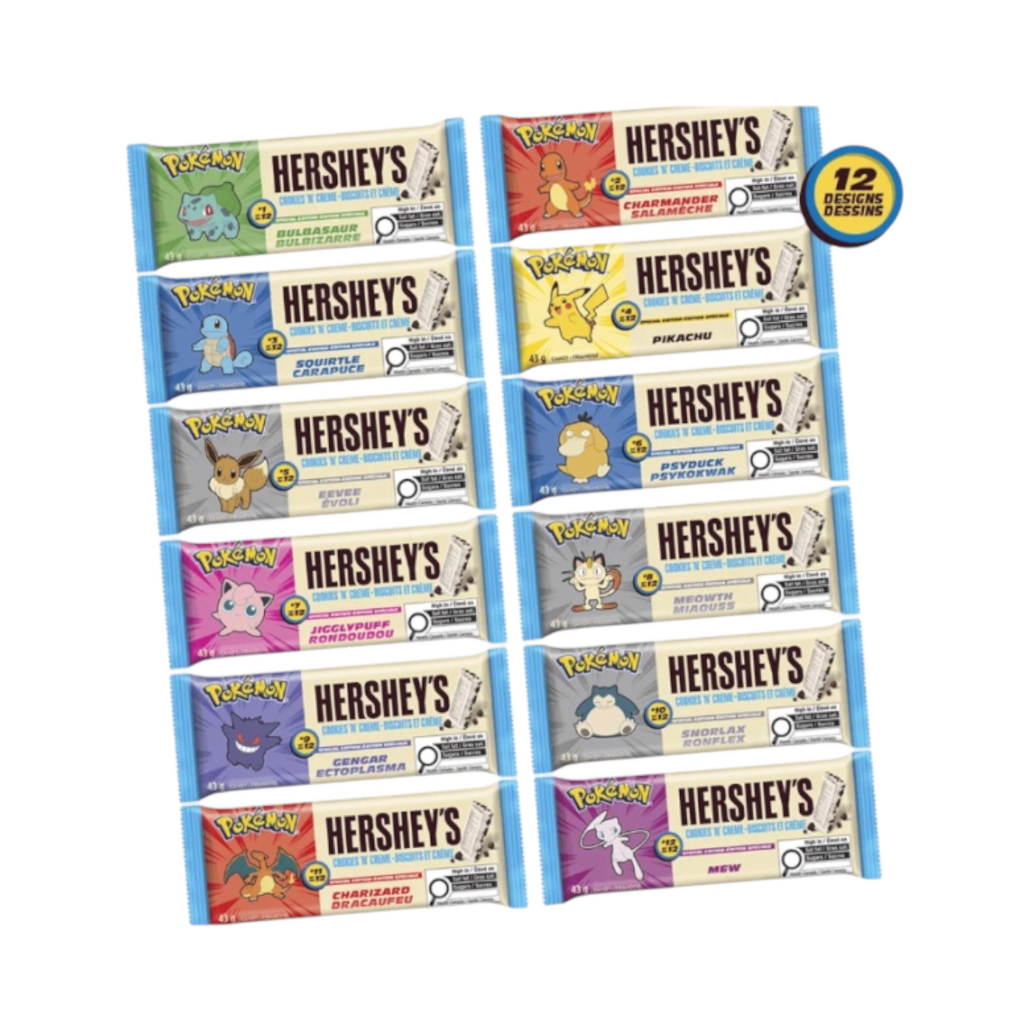 Hershey's Special Edition Pokemon Cookies N Crème Bar - 43g [Canadian]