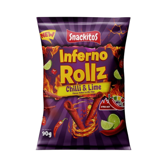 Snackitos Inferno Rolls Chilli & Lime - 90g