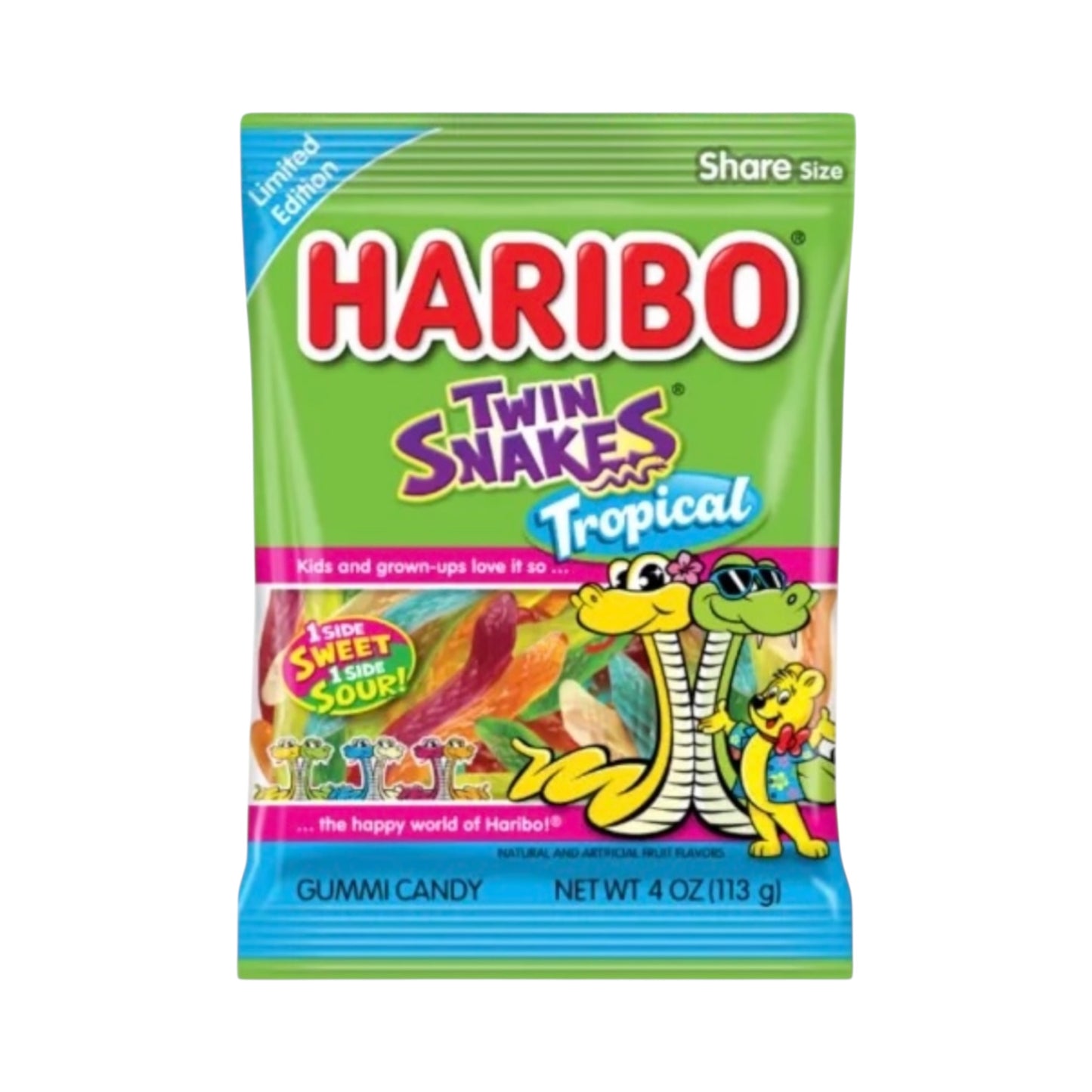 Haribo Twin Snakes Tropical - 4oz (113g)
