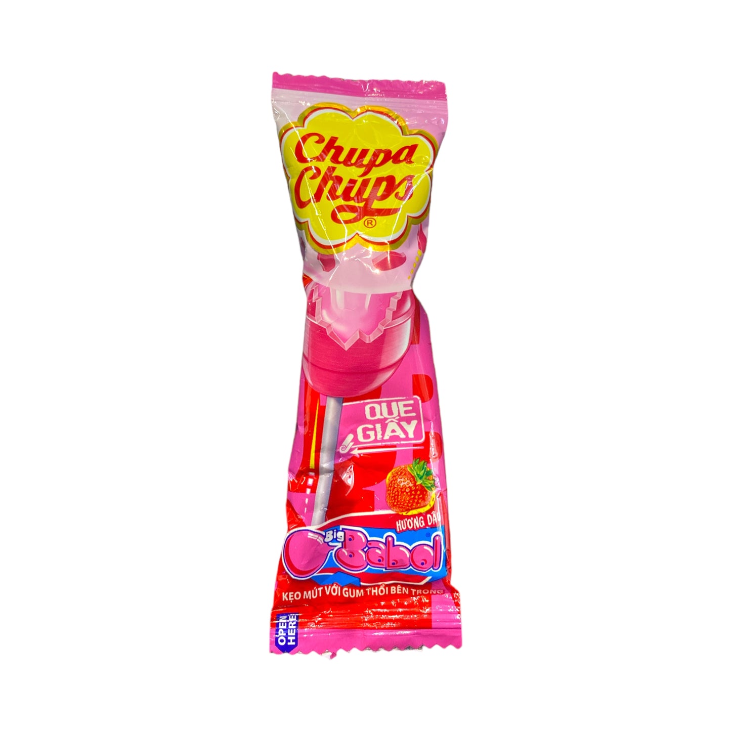 Chupa Chups Lollipops Filled Gum Strawberry - 12g