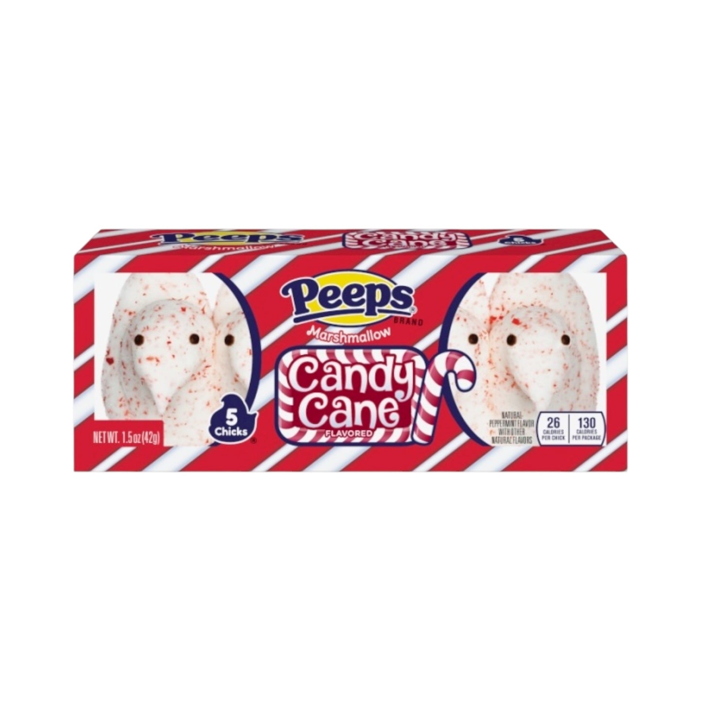 Peeps Candy Cane Marshmallow Chicks 5 Pack - 1.5oz (42g)