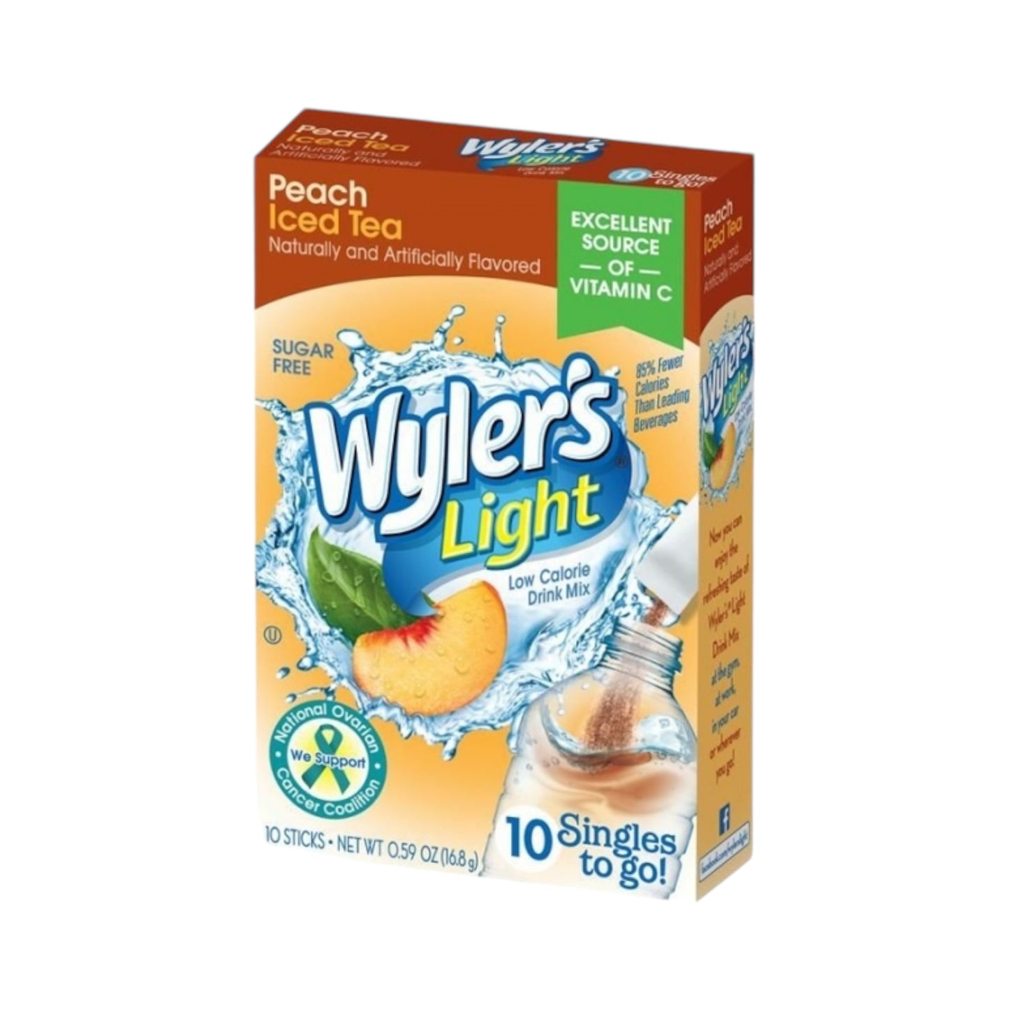 Wyler's Light Singles To Go Peach Iced Tea 8-Pack - 0.47oz (13.3g)