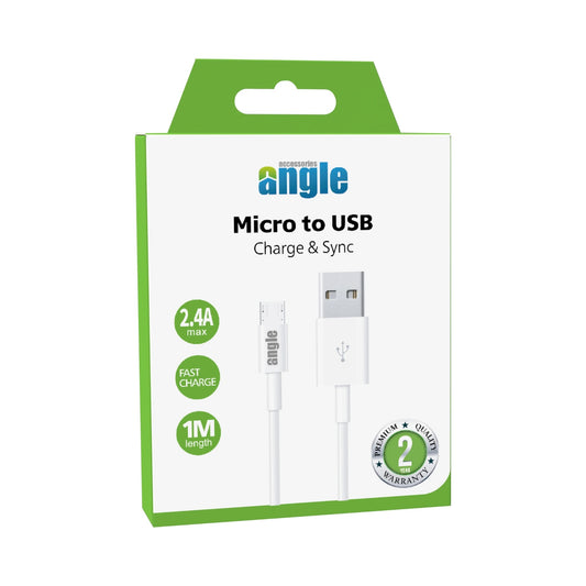 Angle Micro To USB 2.4A