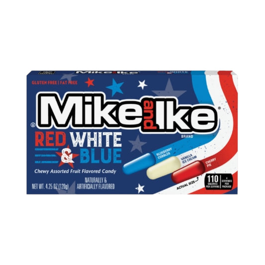 Mike And Ike Red White & Blue - 4.25oz (120g) - Theater Box