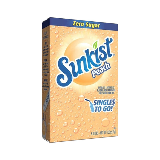 Sunkist Peach Zero Sugar Singles To Go - 0.53oz (15g)