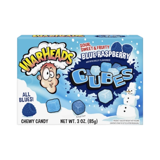 Warheads Blue Raspberry Blizzard Cubes  - 3oz (85g) - Theatre Box