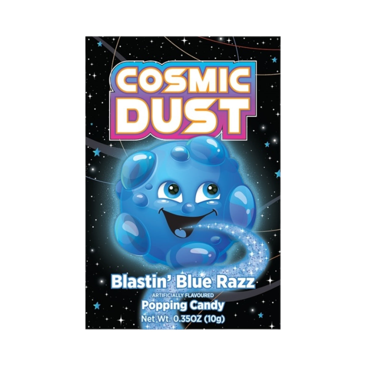 Cosmic Dust Blue Razz Box Cosmic Dust Blastin' Blue Razz Popping Candy - 0.35oz (10g) – USA Bites