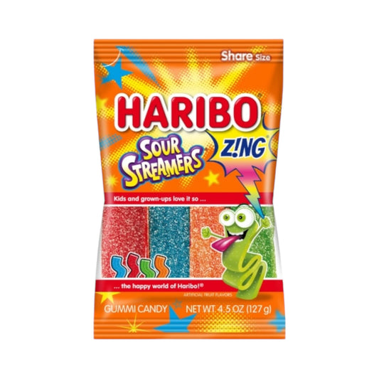 Haribo Sour Streamers Peg Bag - 4.5oz (127g)