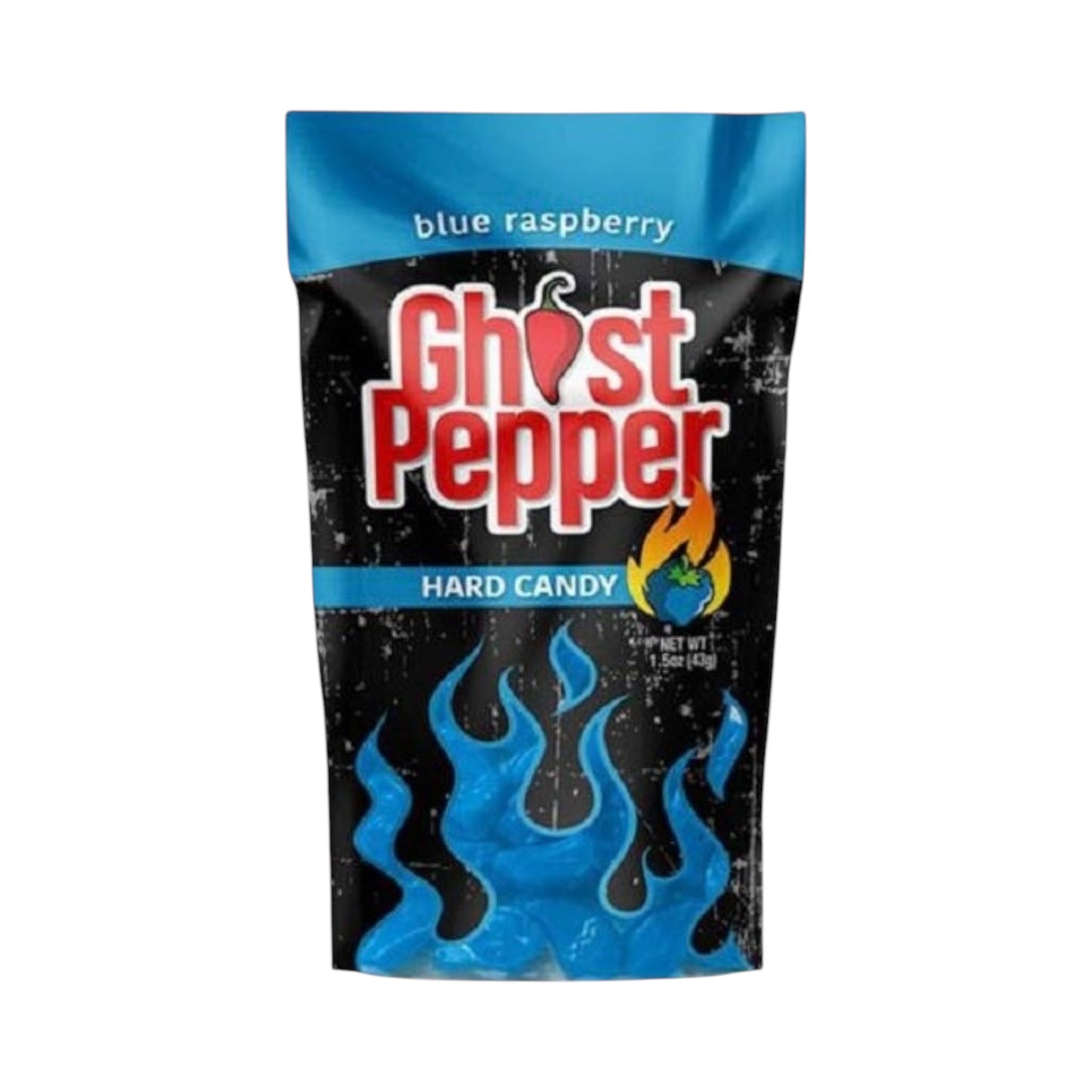 Flamethrower Candy's Ghost Pepper Hard Candy Blue Raspberry - 1.3oz (36g)
