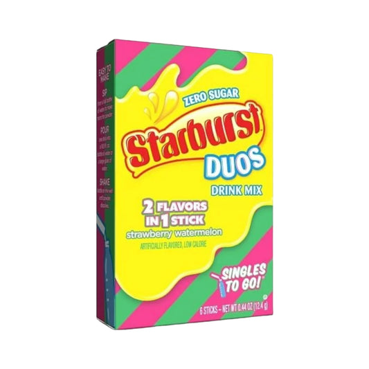 Starburst Duos Drink Mix Strawberry Watermelon Flavour Zero Sugar Sachets - 0.44oz (12.4g)
