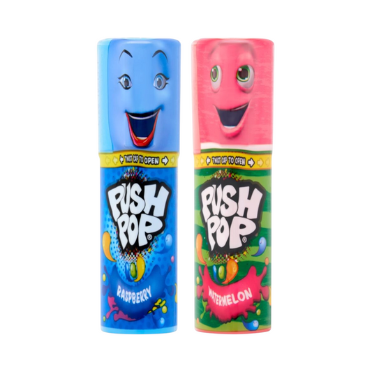 Bazooka Push Pop Blue Raspberry or Watermelon - 15g