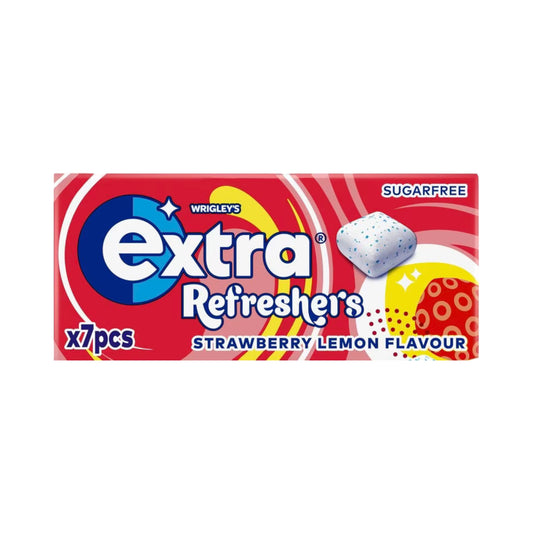 Extra Refreshers Strawberry Lemon Sugarfree Chewing Gum Handy Box 7 Pieces - 15.6g