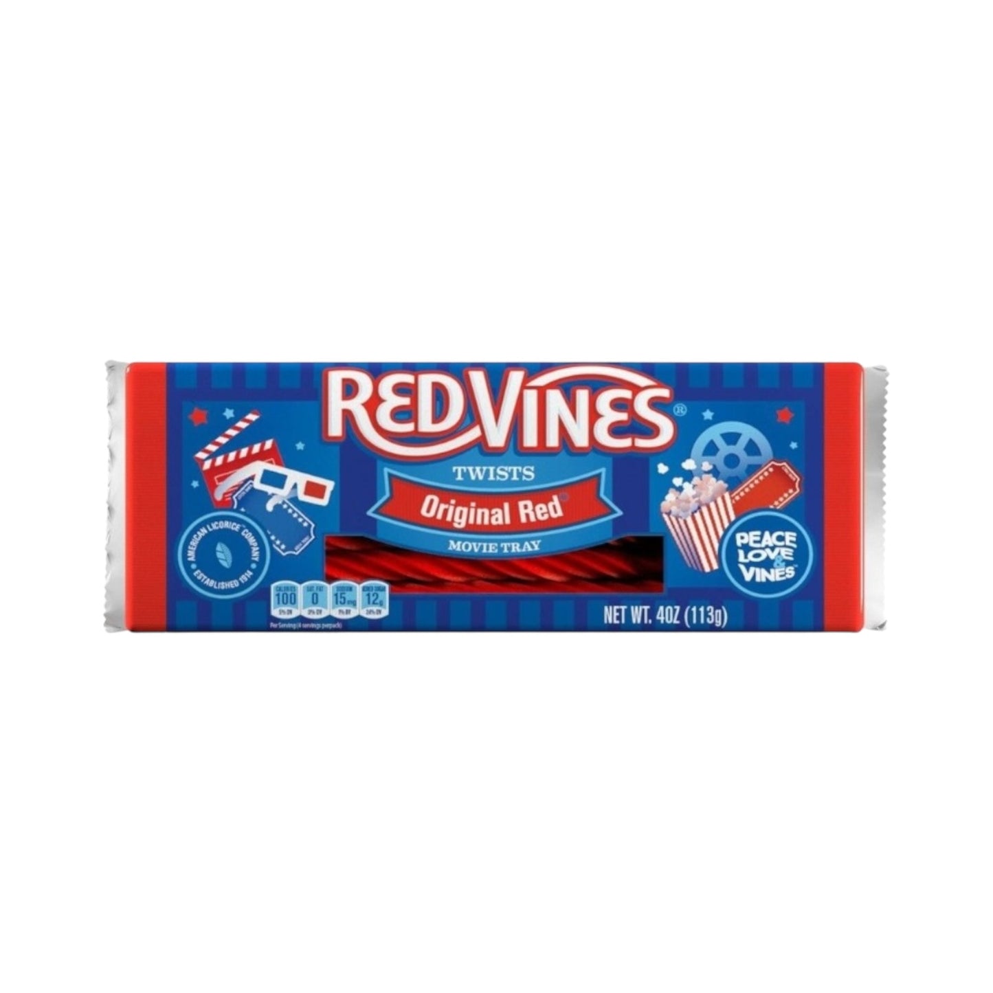 Red Vines Twists Original Red Movie Tray - 4oz (113g)