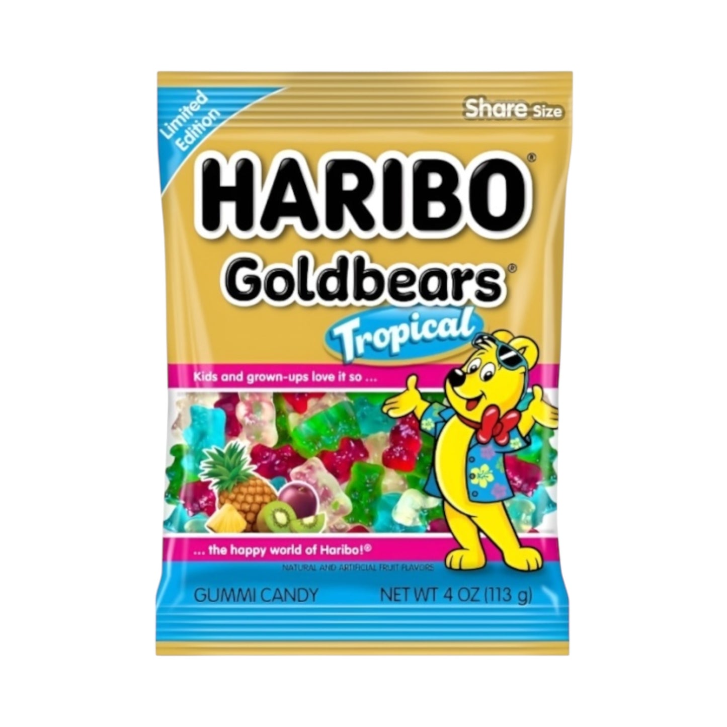 Haribo Limited Edition Gold Bears Tropical - 4oz (113g)