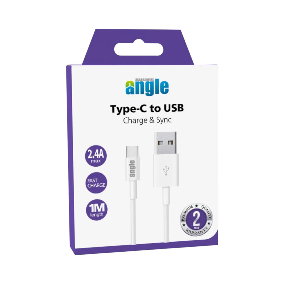 Angle Type C To USB 2.4A