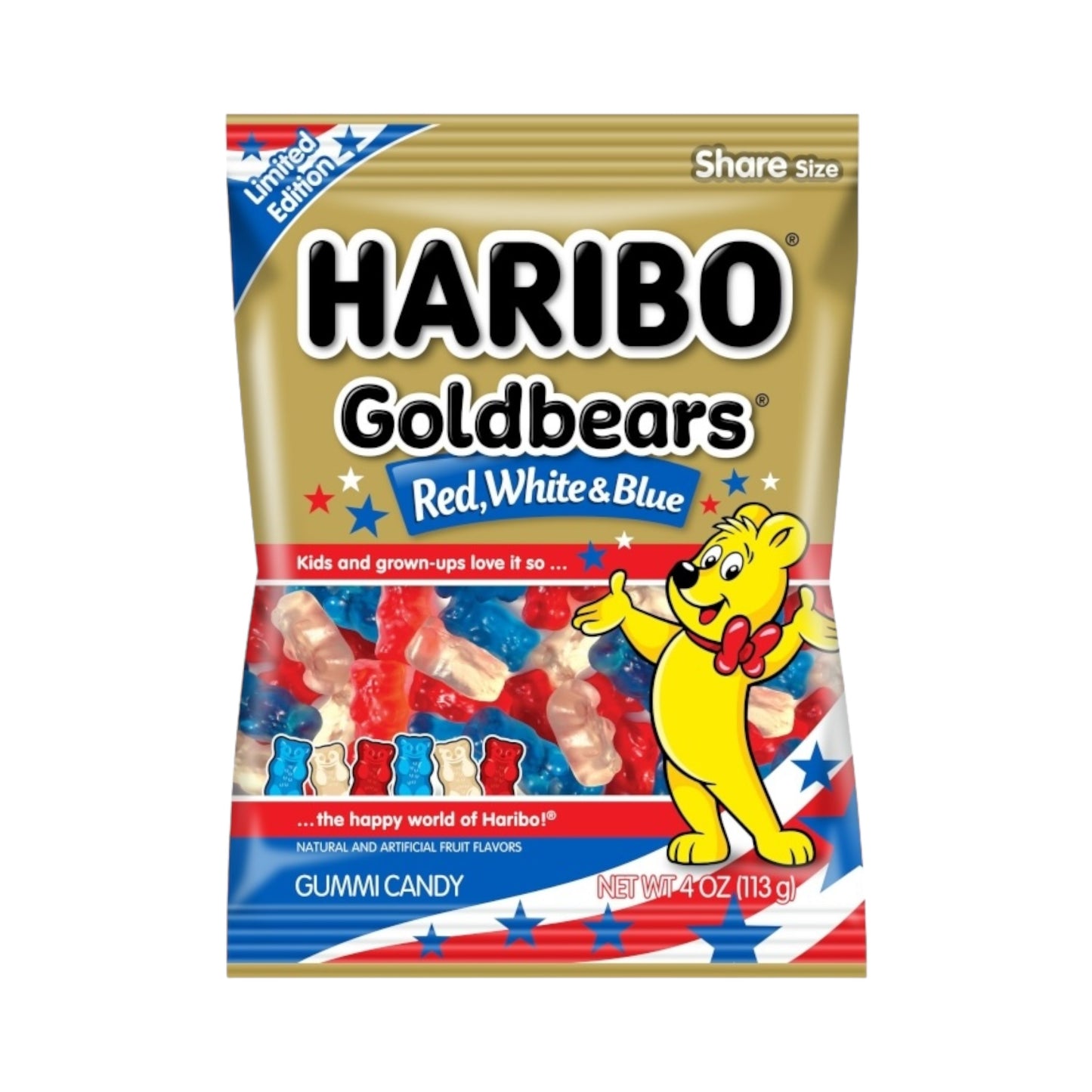 Haribo Gold Bears Red, White & Blue - 4oz (113g)