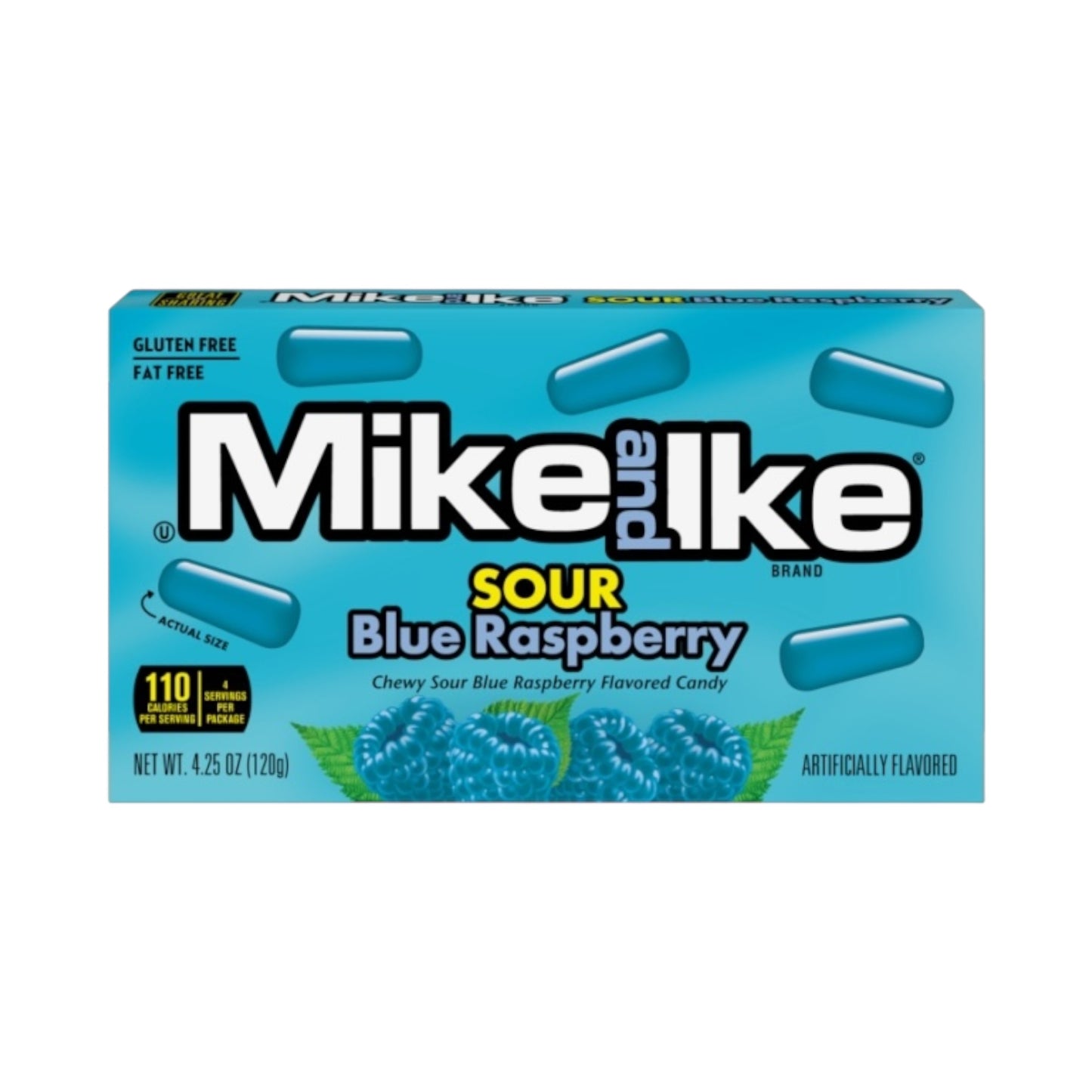 Mike And Ike Sour Blue Raspberry - 4.25oz (120g) - Theatre Box