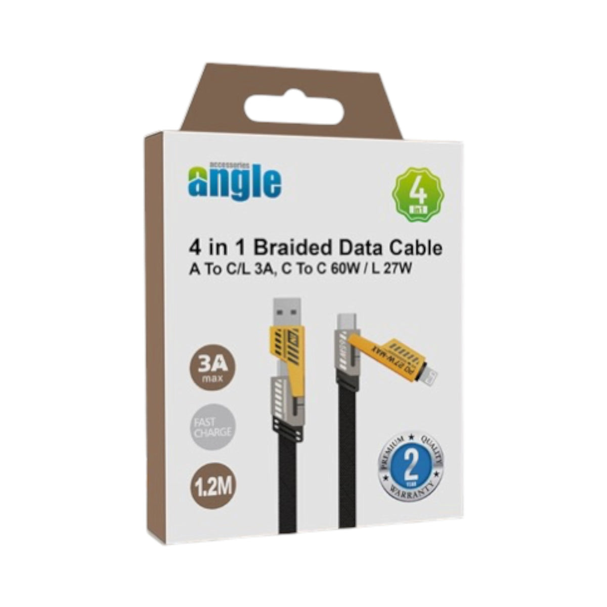 Angle 4in1 Cable Braided 3A