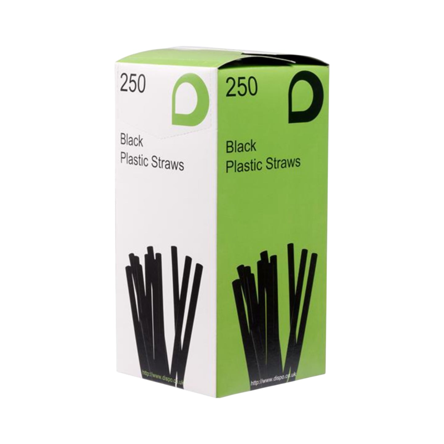 Ingeo Compostable Black Plastic Straws - 250 Pack