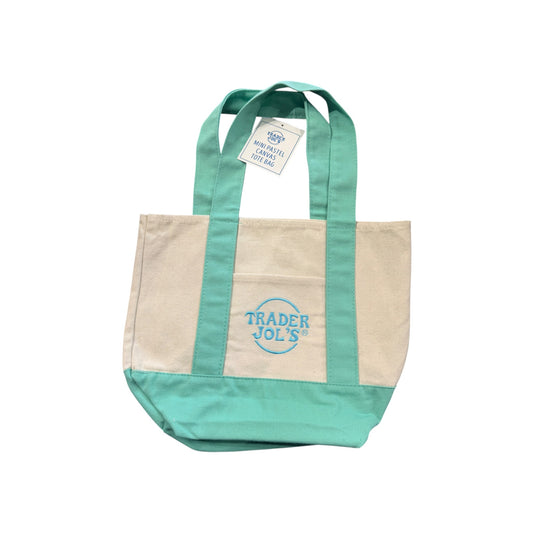 NEW - Trader Joes Reusable Tote Bag - Small - Green Pastel