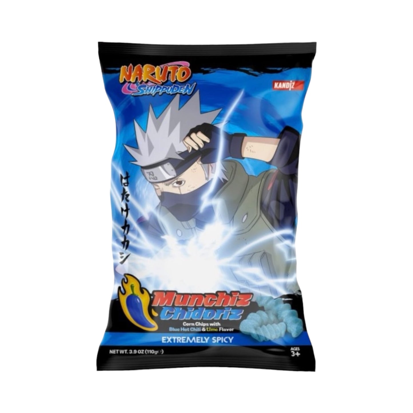 Naruto Munchiz Chidoriz Blue Hot Chilli & Lime - 3.9oz (110g)