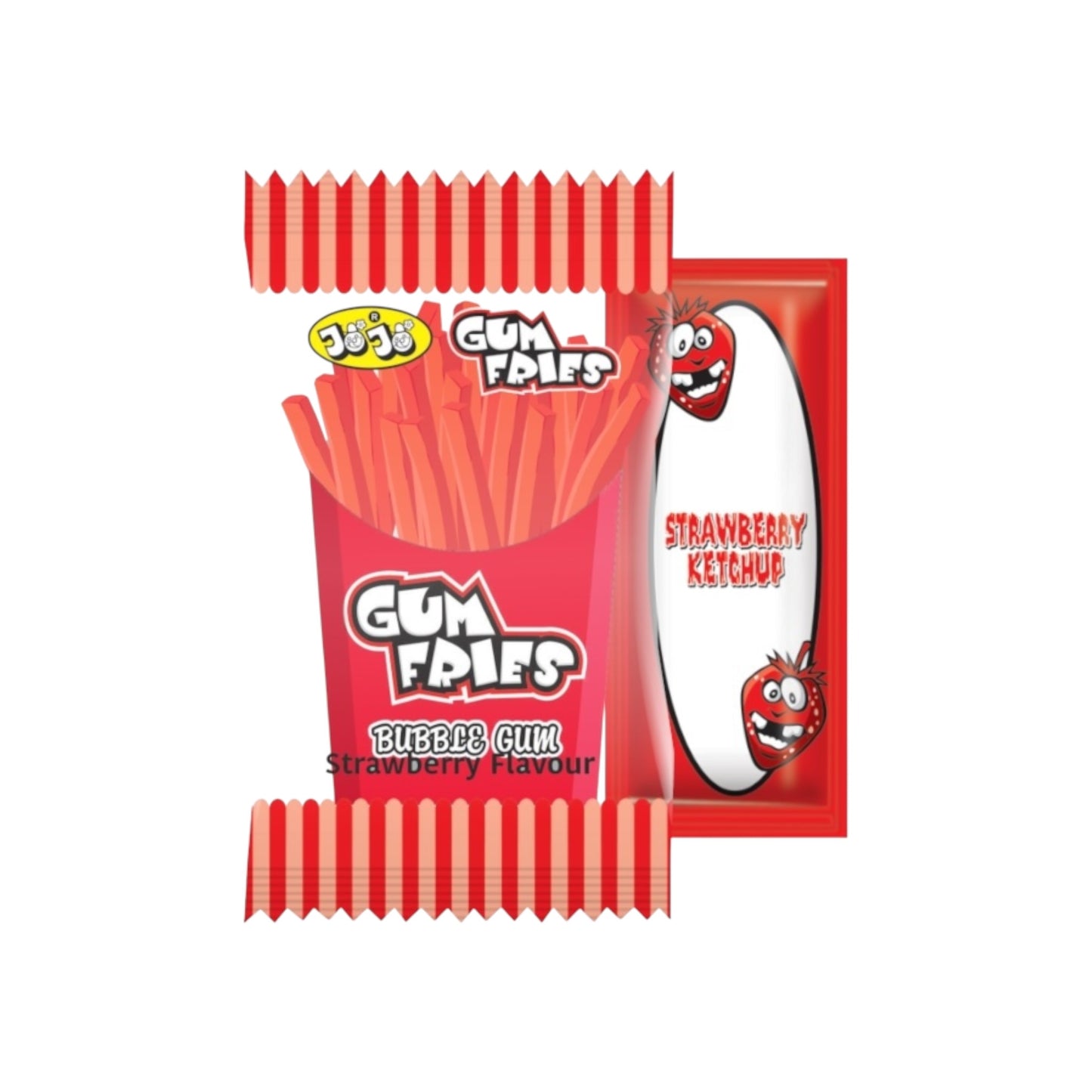 Gum Fries Strawberry Bubble Gum - 30g