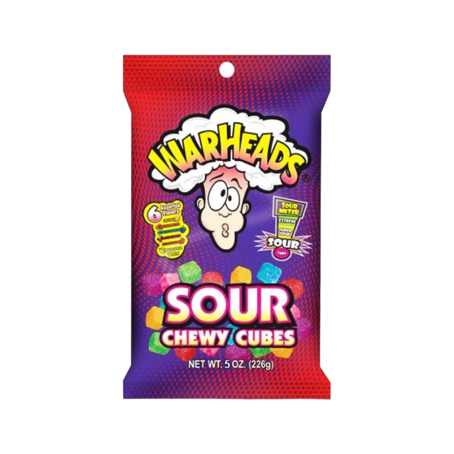 Warheads Sour Chewy Cubes Peg Bag - 5oz (141g)