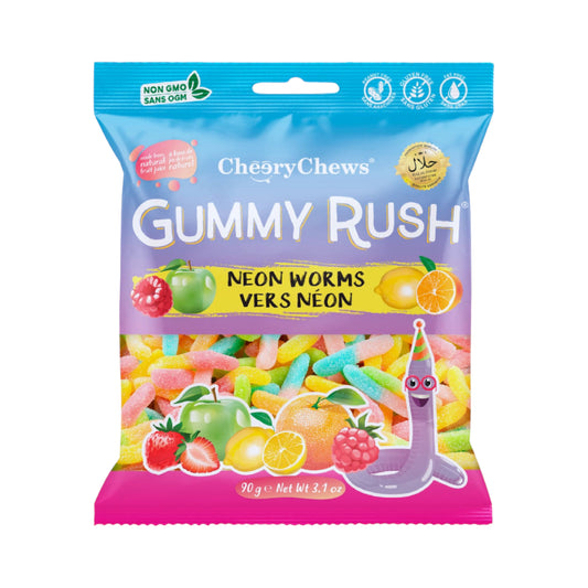 Gummy Rush Neon Worms - 3.1oz (90g)