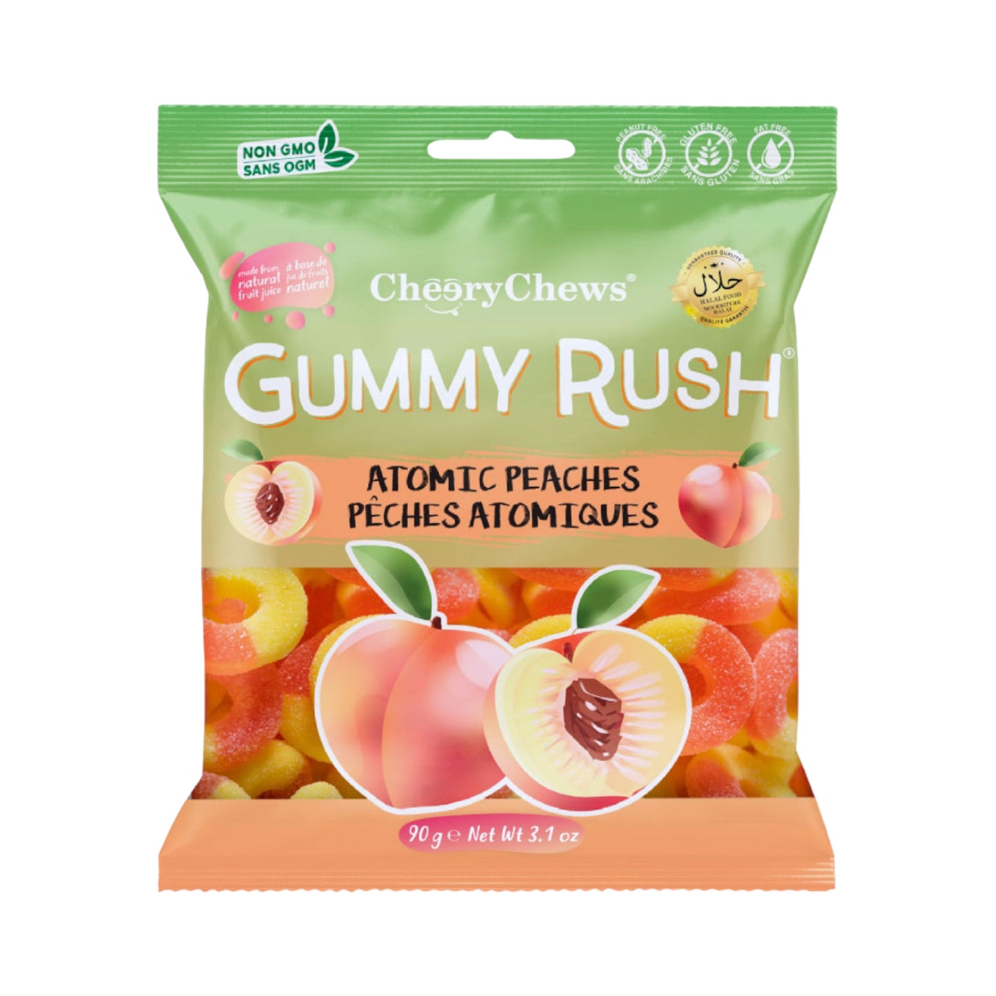 Gummy Rush Atomic Peaches - 3.1oz (90g)