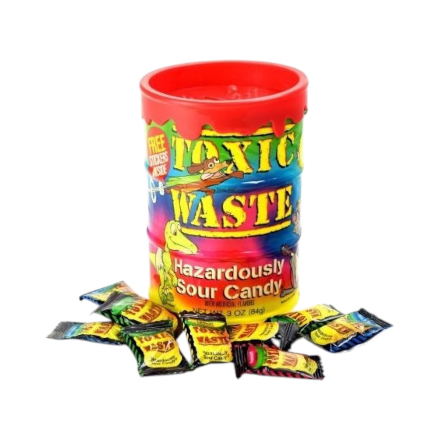 Toxic Waste Tye-Dye Barrel - Coin Bank With Candy - 3oz (84g)